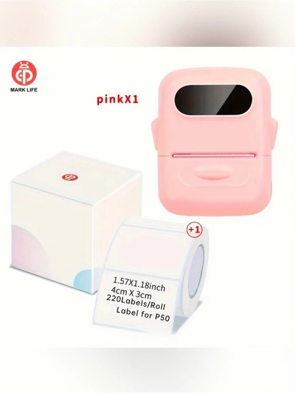 Mark Life Pink Portable Label Printer